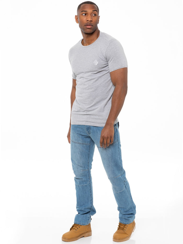 EZ243 Bleach Mens Straight Fit Denim Jeans EZ243 Bleach | Enzo Designer Menswear ENZO RAWDENIM