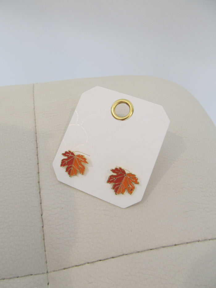 Fall Leaf Stud Earrings