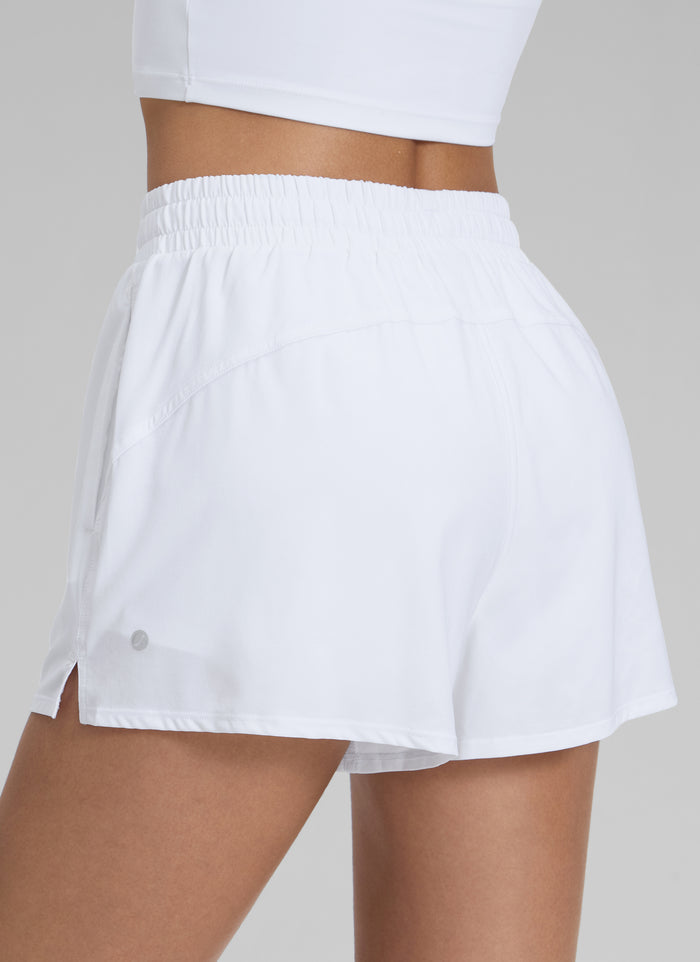 CRZ YOGA Women's Casual Regular Fit High Rise Tennis 2 in 1 Shorts White