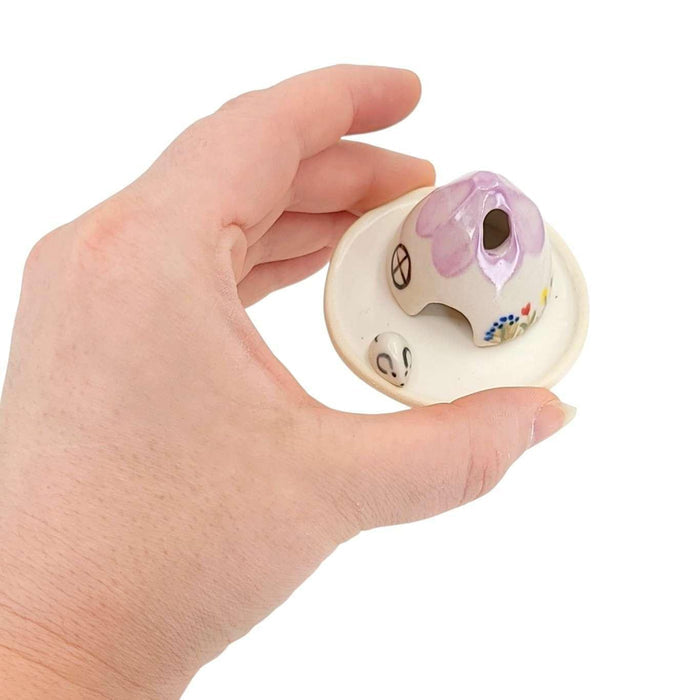 Figurine Set - Mouse House Incense Burner (Violet) by Spalted Home