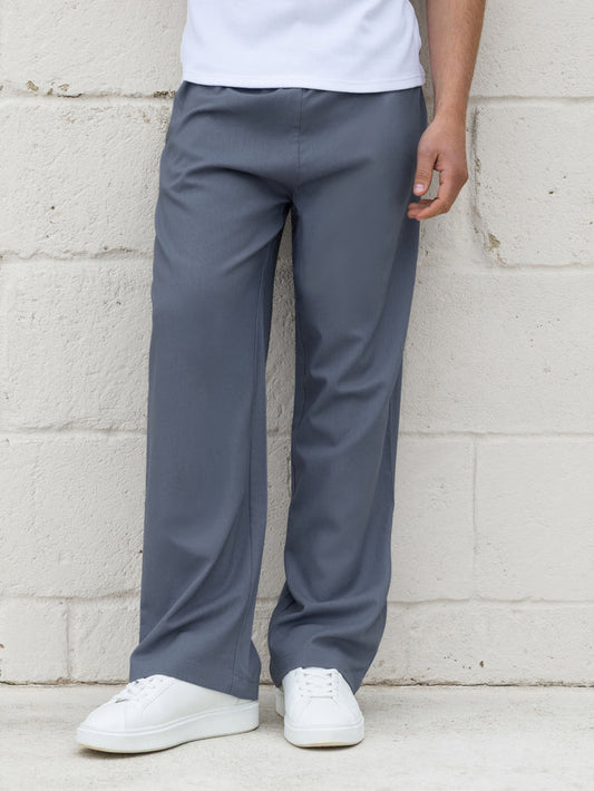 Freddie Relaxed Linen Trousers - Blue