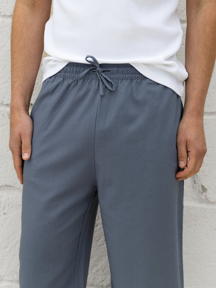 Freddie Relaxed Linen Trousers - Blue