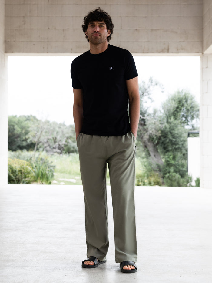 Freddie Relaxed Linen Trousers - Khaki