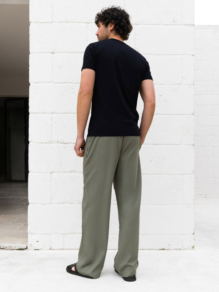 Freddie Relaxed Linen Trousers - Khaki