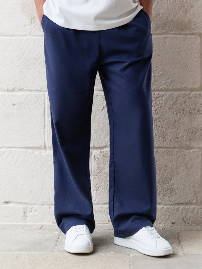 Freddie Relaxed Linen Trousers - Navy