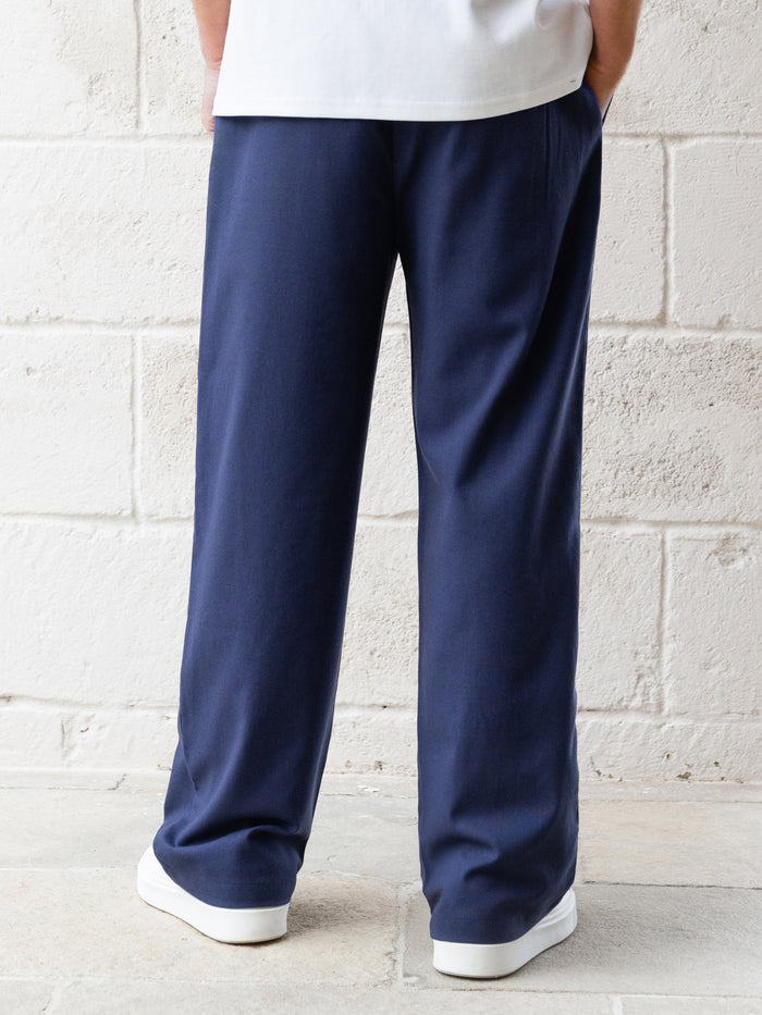 Freddie Relaxed Linen Trousers - Navy