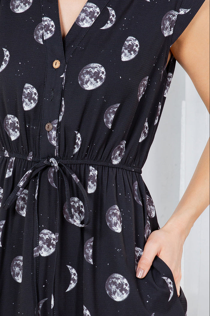 French Cafe Dress in Moon