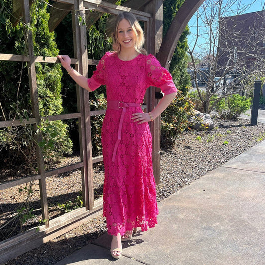 Fuchsia Diane Daisy Dress