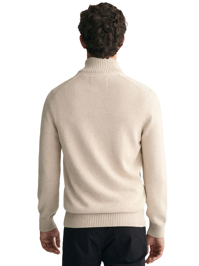 GANT_SWT_HALF_ZIP SAND RAWDENIM RAWDENIM