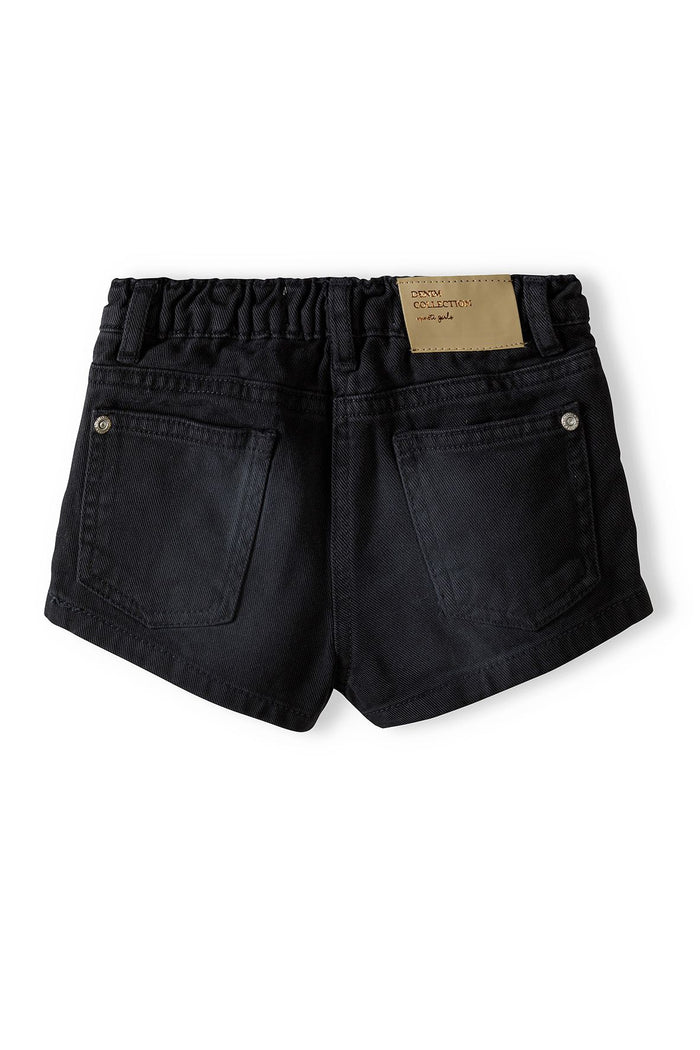 Denim Shorts, Black Acid Wash - 2