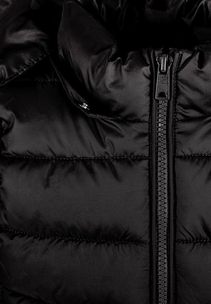 Quilted Gilet, Detachable Hood, Black - 5