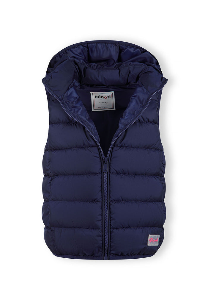 Quilted Gilet Navy Detachable Hood - 4