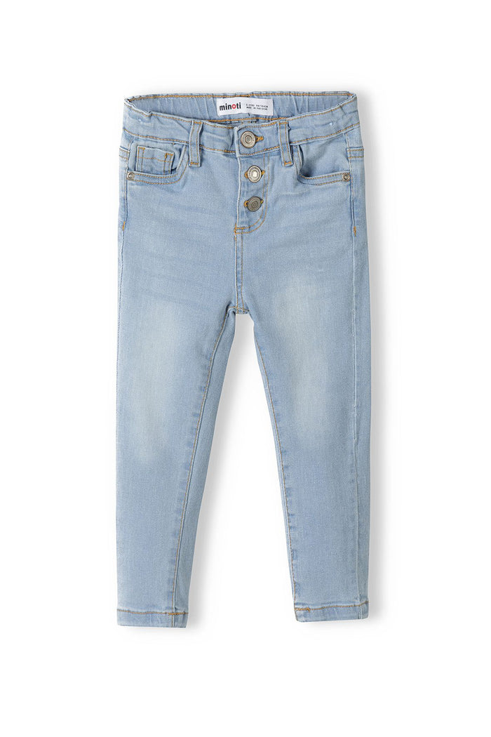 Skinny Jeans, Light Blue, Button Fly - 1