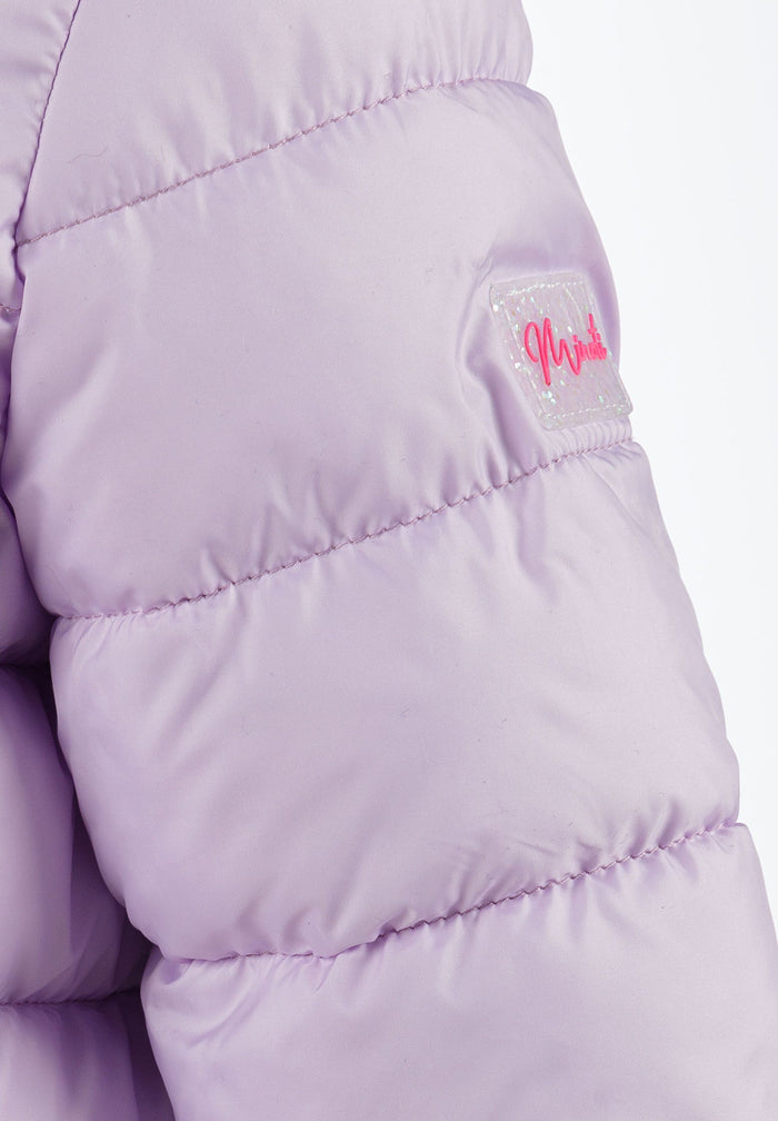 Quilted Puffer Jacket, Lilac, Detachable Hood - 6