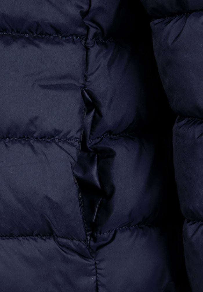 Quilted Puffer Jacket, Navy, Detachable Hood - 5