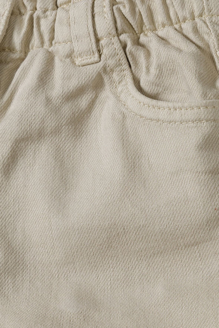 Twill Shorts Elasticated Waist, Frayed Hem, Grey - 4