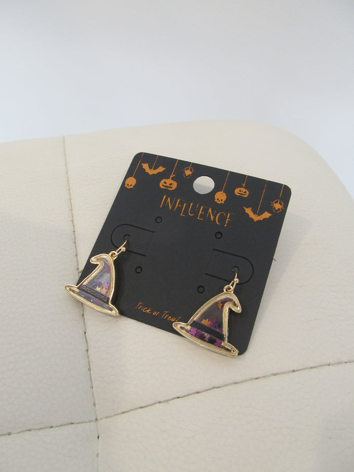 Glitter Witch Hat Earrings