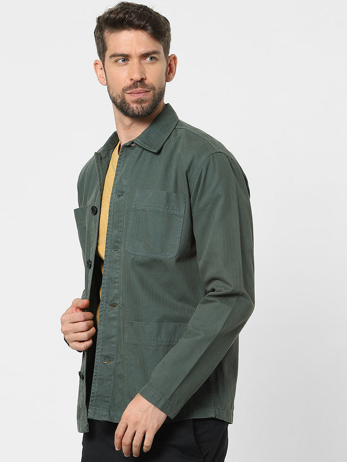 Green Full Sleeves Overshirt