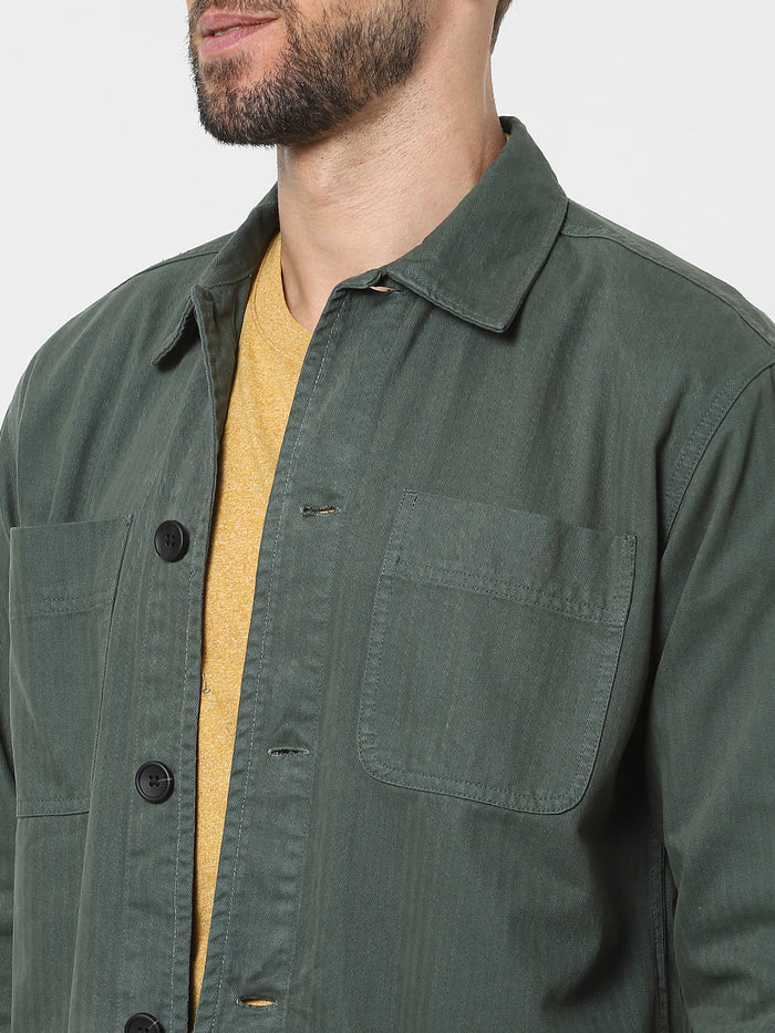 Green Full Sleeves Overshirt