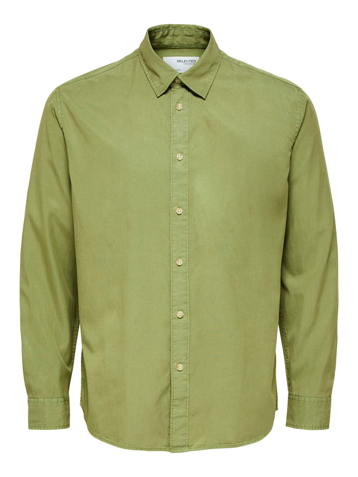 Green Linen Full Sleeves Shirt