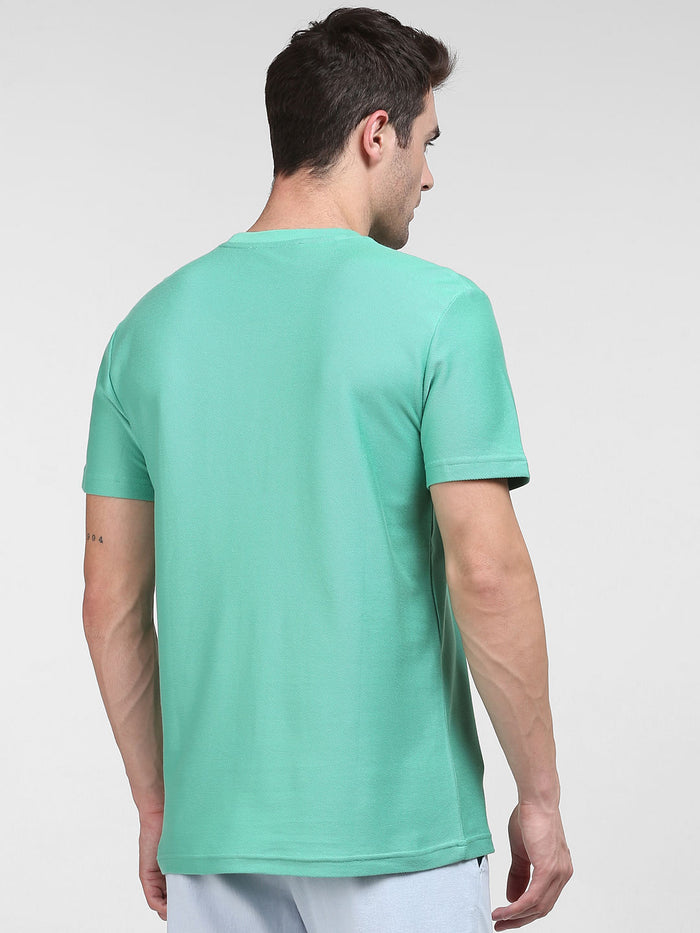 Green Logo Print Crew Neck T-Shirt