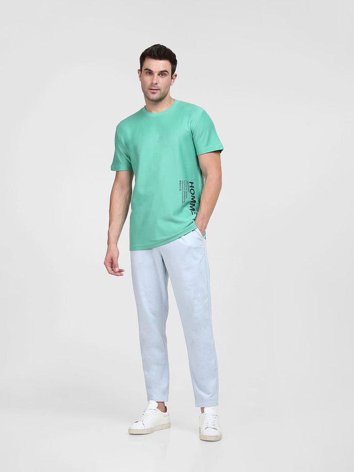 Green Logo Print Crew Neck T-Shirt