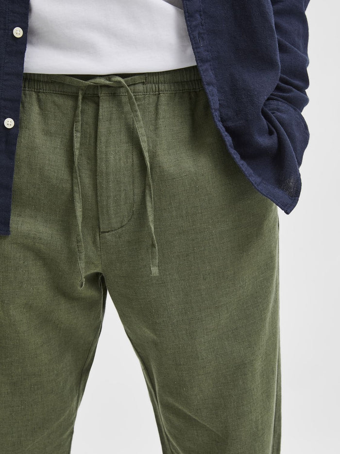 Green Mid Rise Organic Cotton Pants