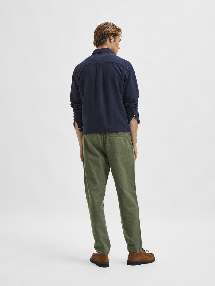 Green Mid Rise Organic Cotton Pants