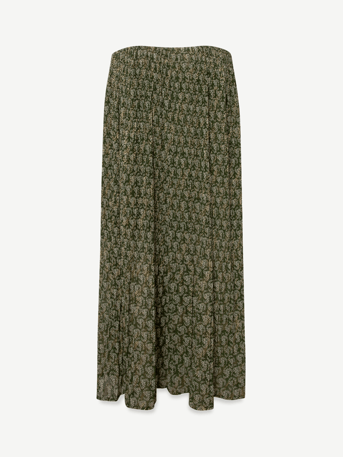 Green Moriane floral lurex skirt detail