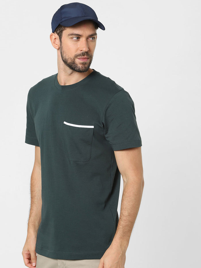 Green Organic Cotton Crew Neck T-Shirt