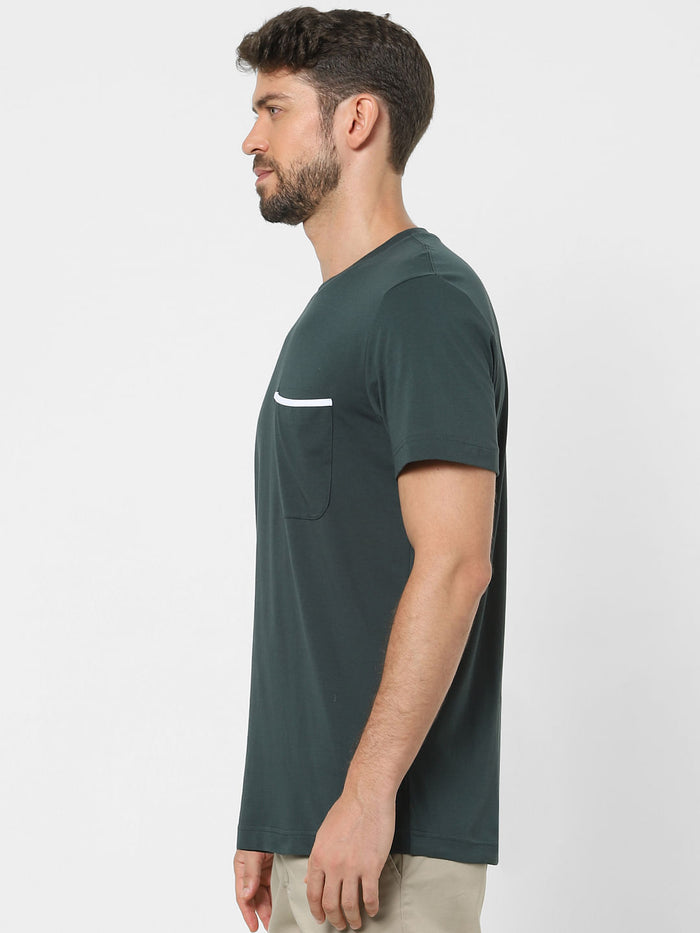 Green Organic Cotton Crew Neck T-Shirt
