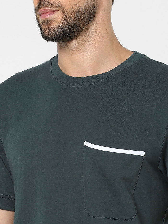 Green Organic Cotton Crew Neck T-Shirt