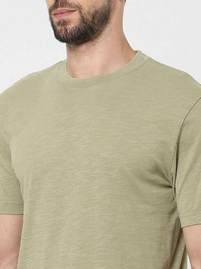 Green Organic Cotton Crew Neck T-Shirt