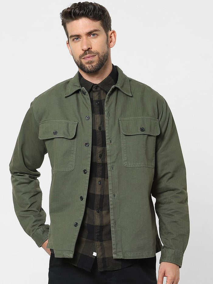 Green Organic Cotton Overshirt