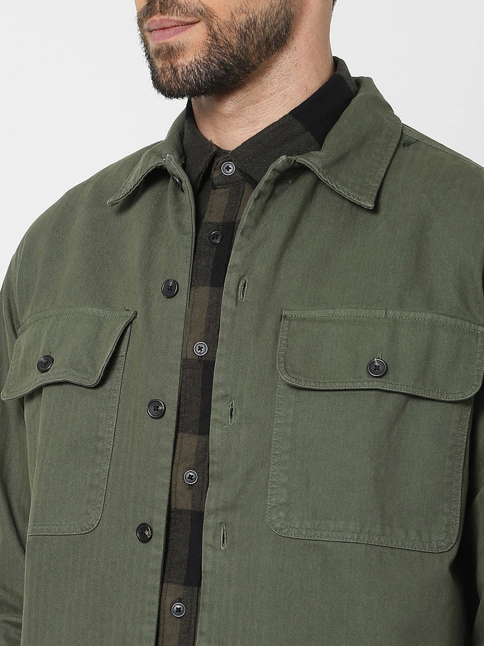 Green Organic Cotton Overshirt