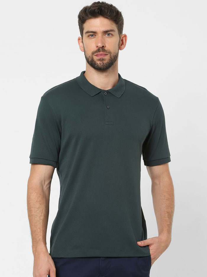 Green Organic Cotton Polo Neck T-Shirt