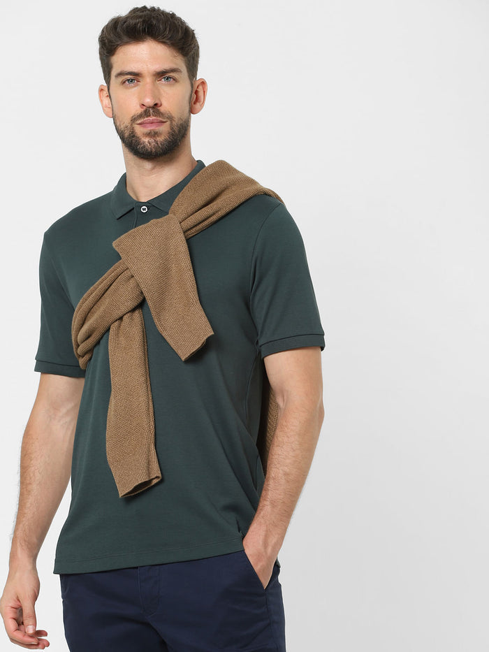 Green Organic Cotton Polo Neck T-Shirt