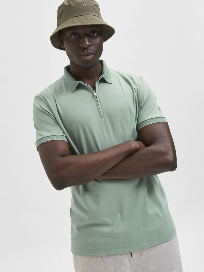 Green Organic Cotton Polo Neck T-Shirt