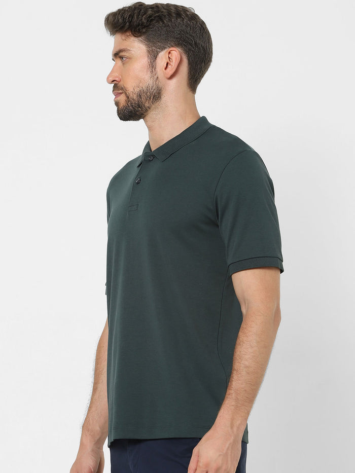 Green Organic Cotton Polo Neck T-Shirt