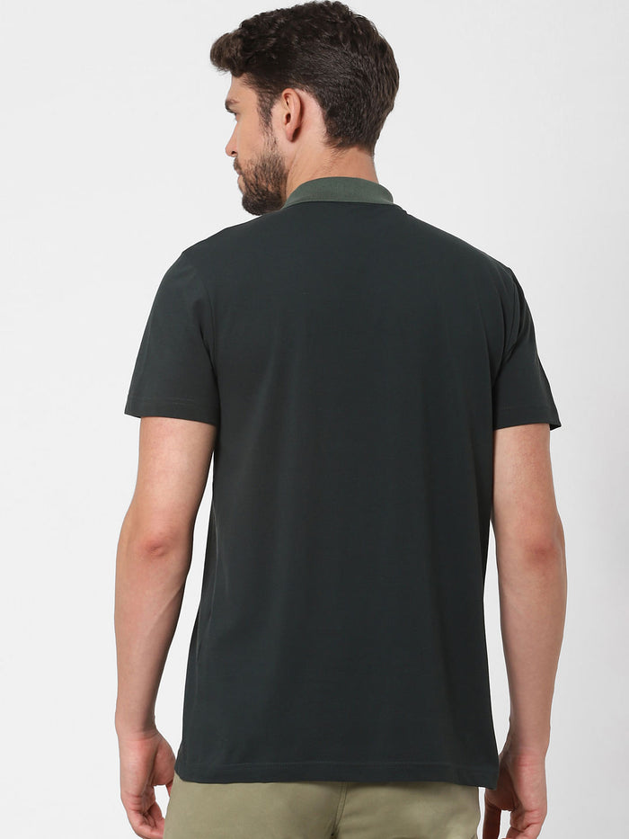 Green Organic Cotton Polo Neck T-Shirt