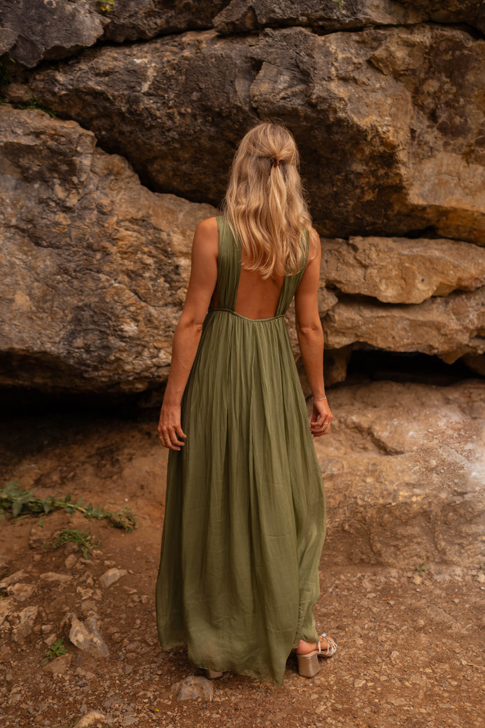 Green Silk Floria Dress
