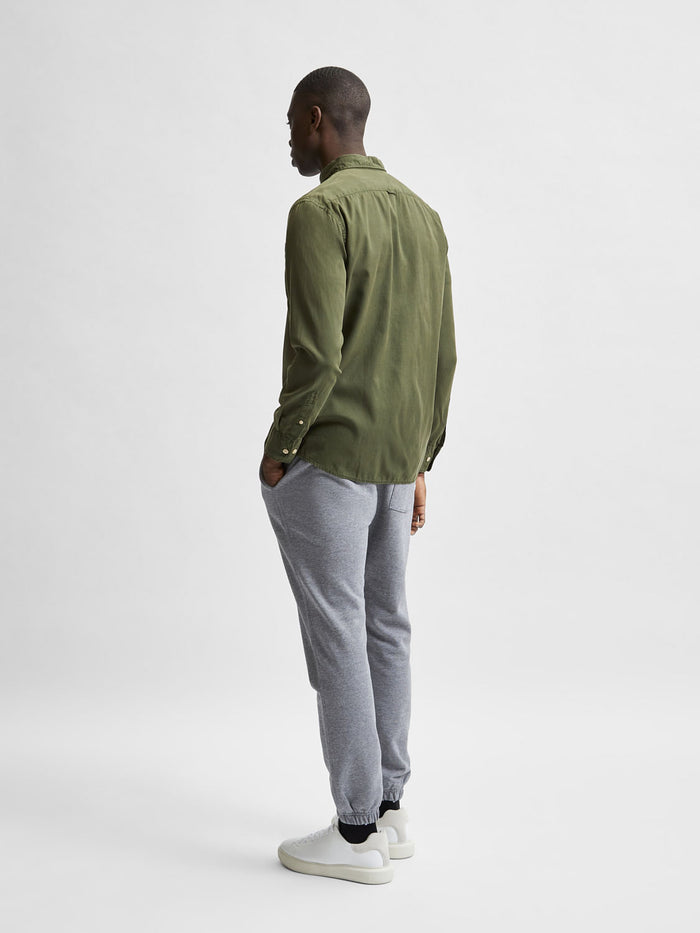 Green Solid Full Sleeves Shirt