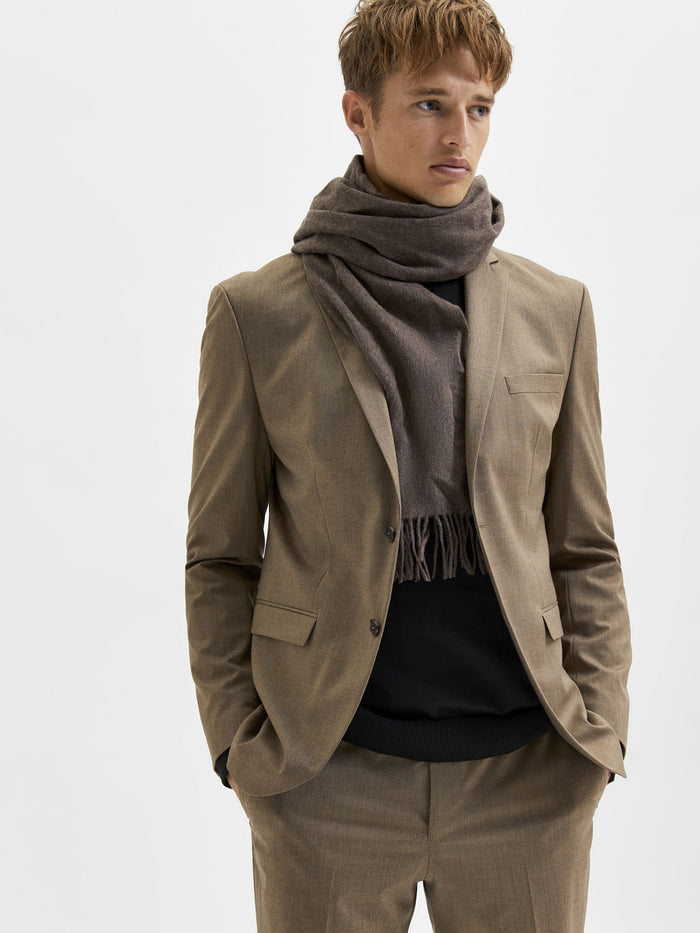 Greige Slim Fit Suit Blazer