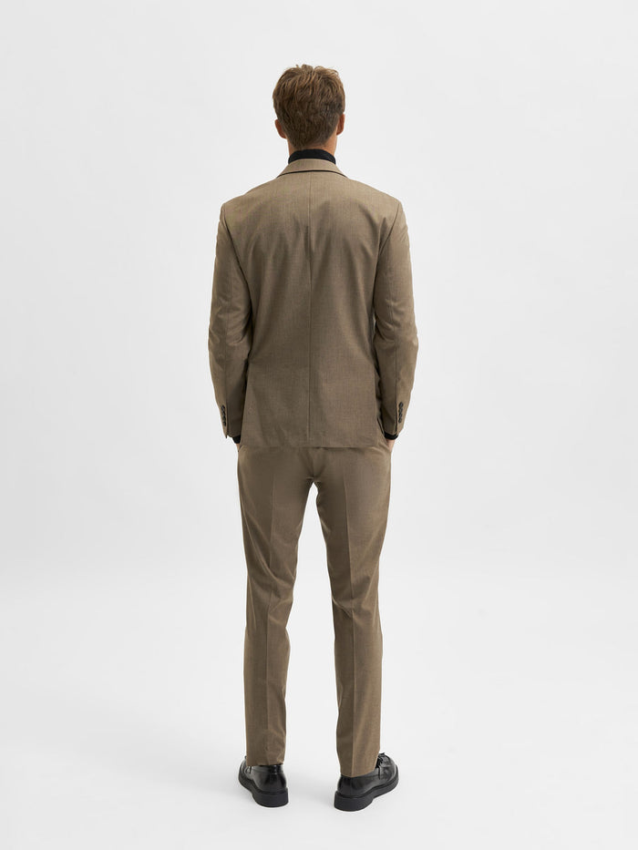 Greige Slim Fit Suit Blazer