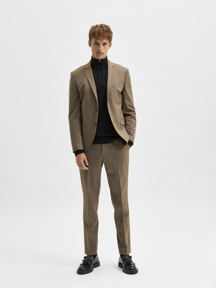 Greige Slim Fit Suit Blazer