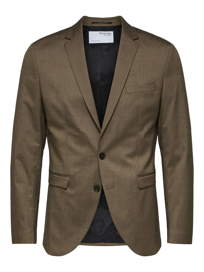 Greige Slim Fit Suit Blazer