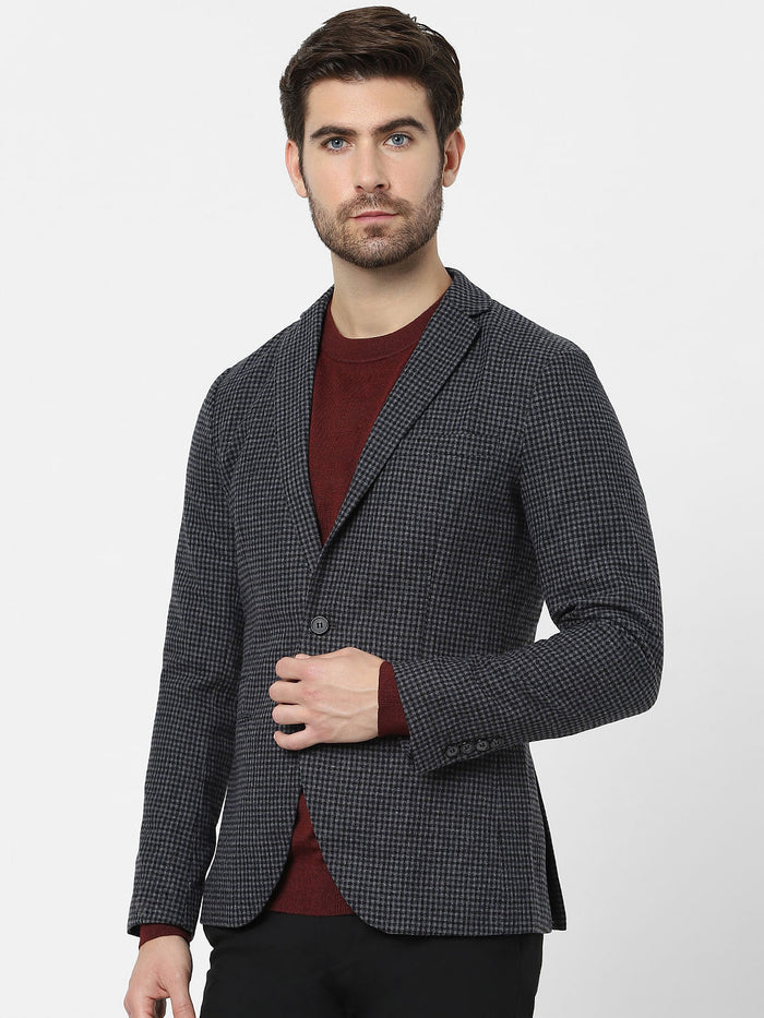 Grey Check Formal Blazer