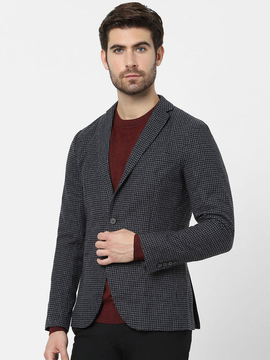 Grey Check Formal Blazer