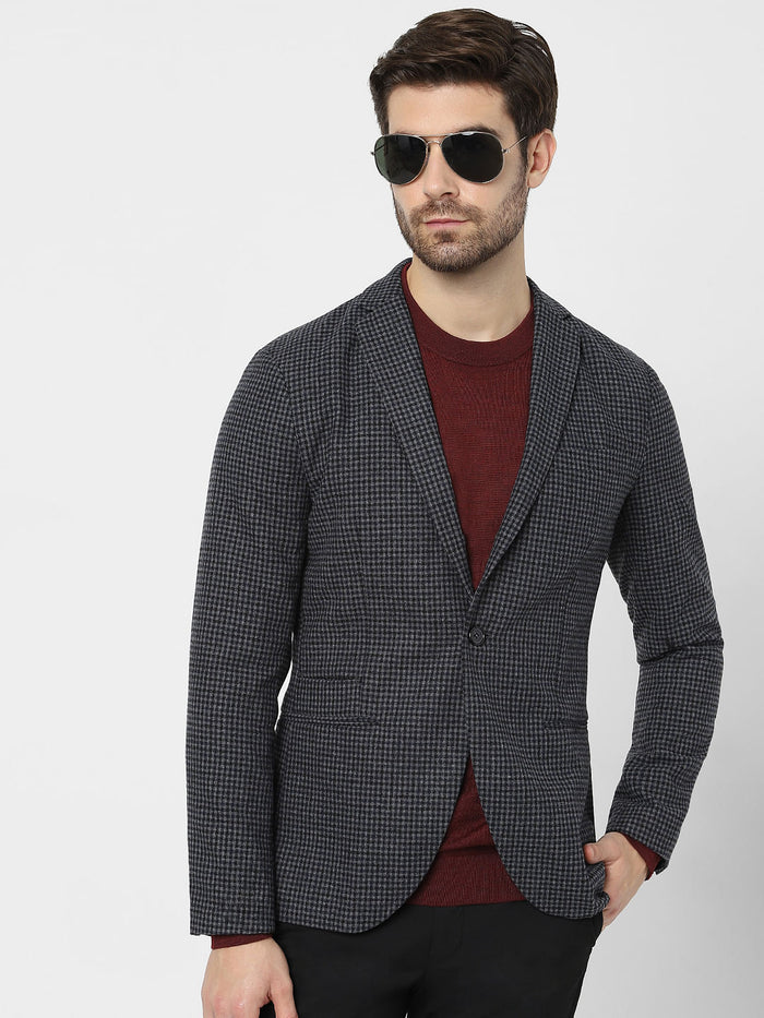 Grey Check Formal Blazer