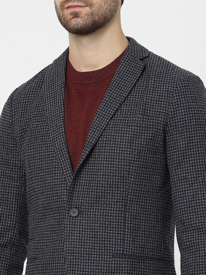 Grey Check Formal Blazer